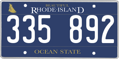 RI license plate 335892