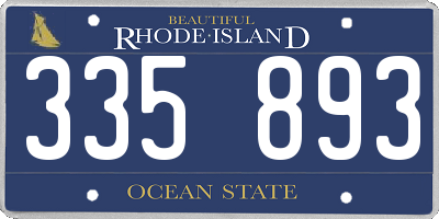 RI license plate 335893