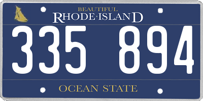 RI license plate 335894