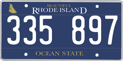 RI license plate 335897
