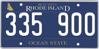 RI license plate 335900