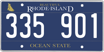 RI license plate 335901
