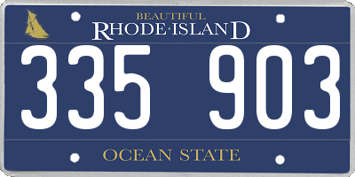 RI license plate 335903