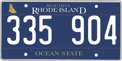 RI license plate 335904