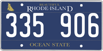 RI license plate 335906