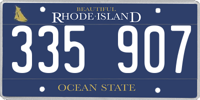 RI license plate 335907