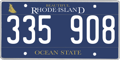 RI license plate 335908