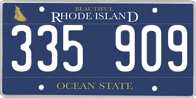 RI license plate 335909