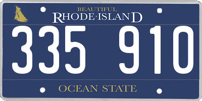 RI license plate 335910