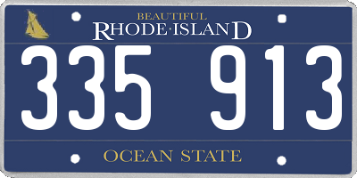 RI license plate 335913