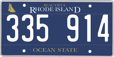 RI license plate 335914