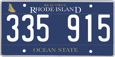 RI license plate 335915