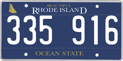 RI license plate 335916