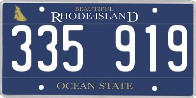 RI license plate 335919