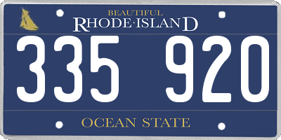 RI license plate 335920