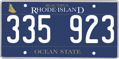 RI license plate 335923
