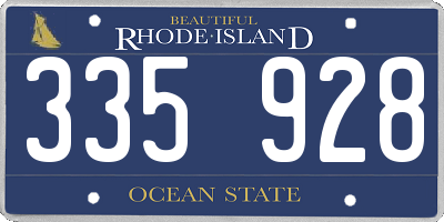RI license plate 335928