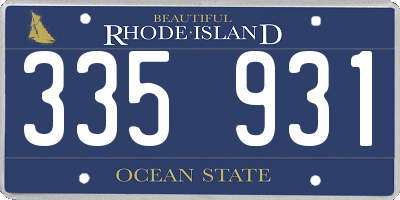 RI license plate 335931