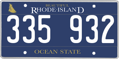 RI license plate 335932