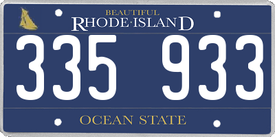 RI license plate 335933