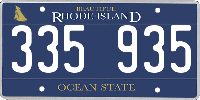 RI license plate 335935