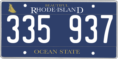 RI license plate 335937