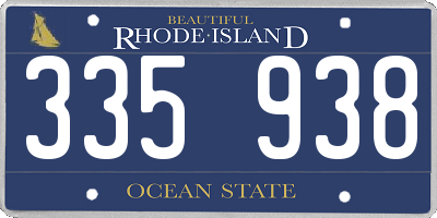 RI license plate 335938