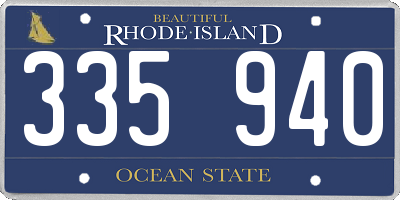 RI license plate 335940