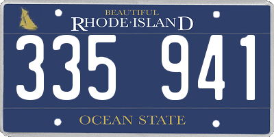 RI license plate 335941