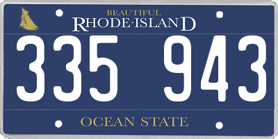 RI license plate 335943
