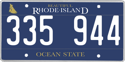 RI license plate 335944