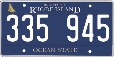 RI license plate 335945
