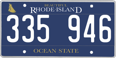 RI license plate 335946