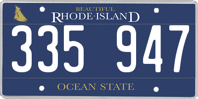 RI license plate 335947