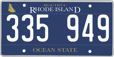 RI license plate 335949