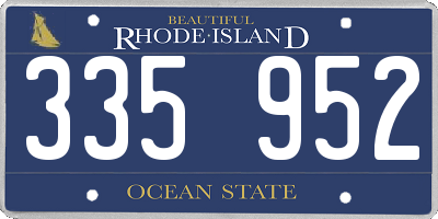 RI license plate 335952