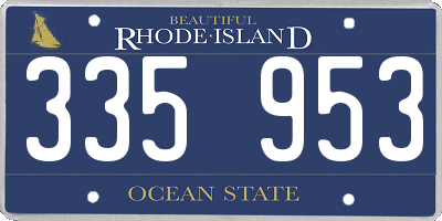 RI license plate 335953