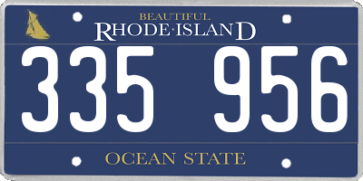 RI license plate 335956