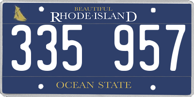 RI license plate 335957