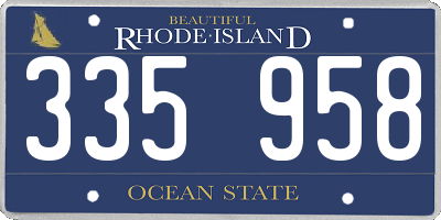 RI license plate 335958