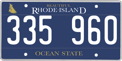 RI license plate 335960