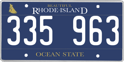 RI license plate 335963