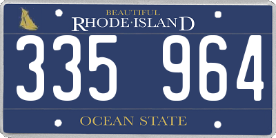 RI license plate 335964