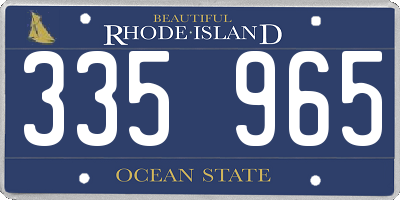 RI license plate 335965