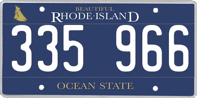 RI license plate 335966
