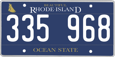 RI license plate 335968