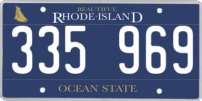 RI license plate 335969