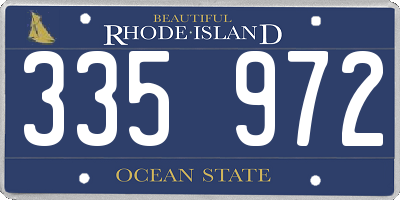 RI license plate 335972