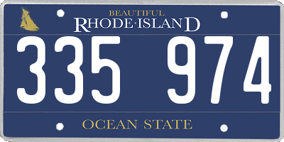 RI license plate 335974