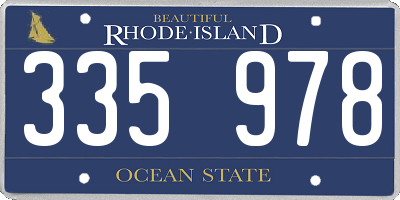 RI license plate 335978